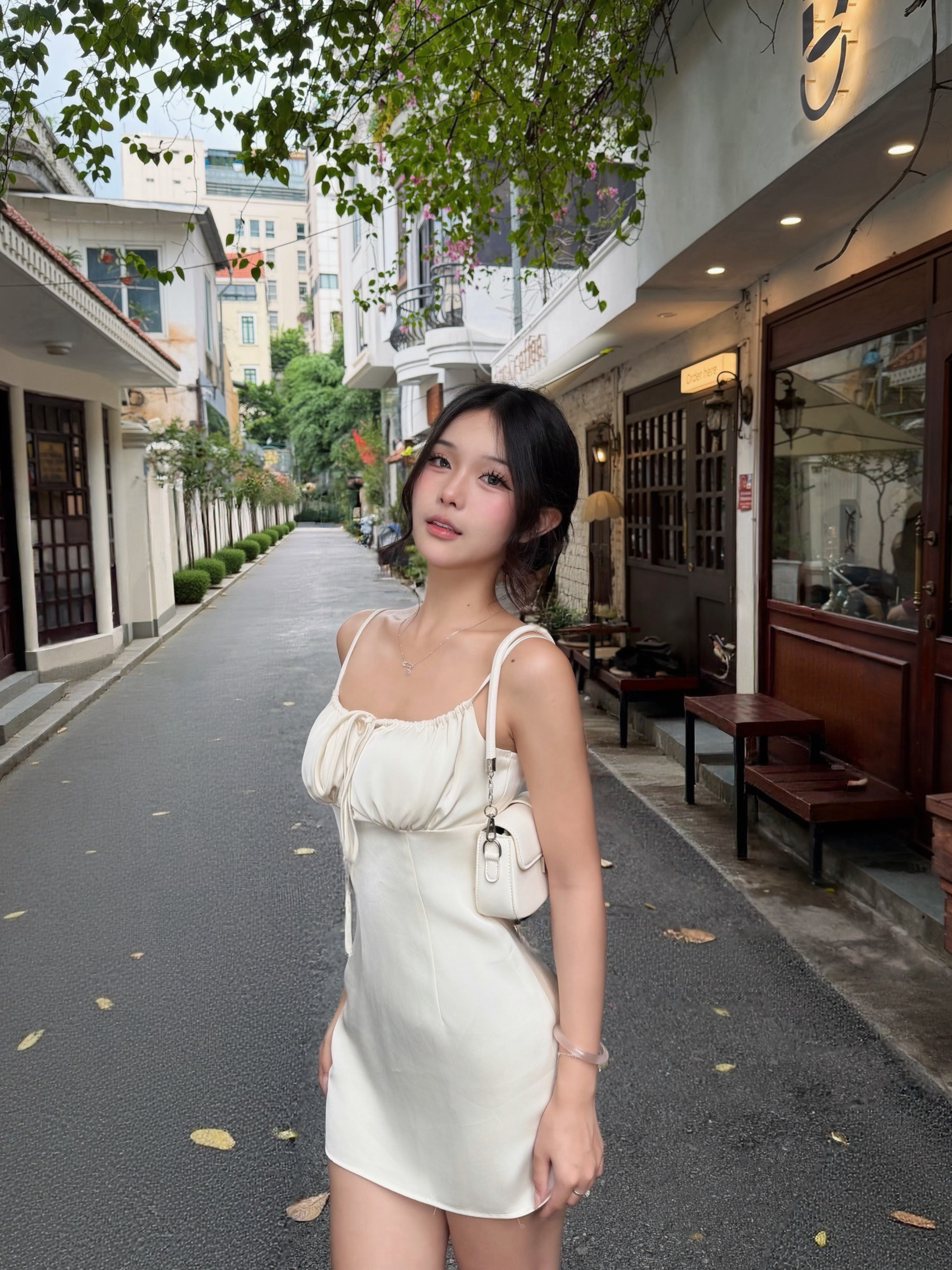 Champagne Ruched Bust dress
