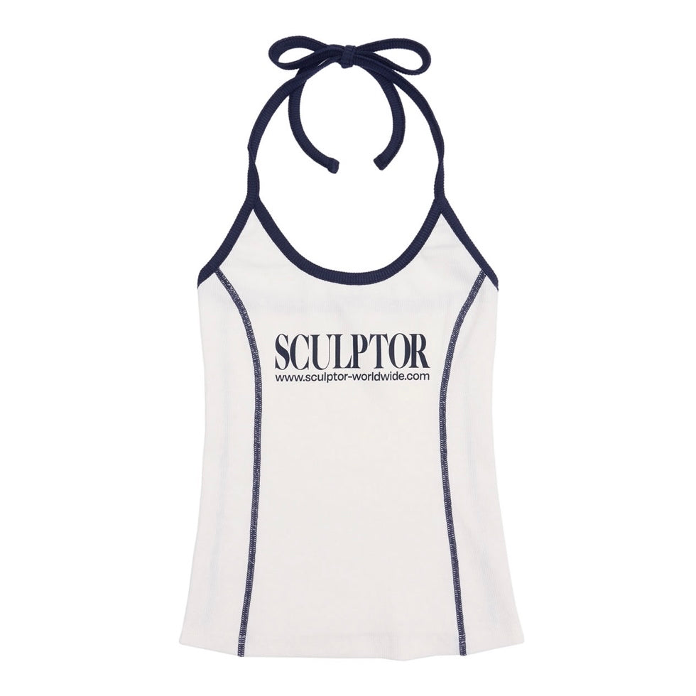 #K019 Sculptor Classic Logo Halter Top