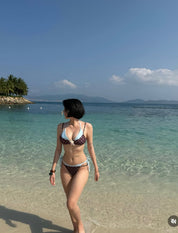2-piece Brown Polka Dot Bikini(with pads)
