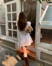 SYO deep cut white dress