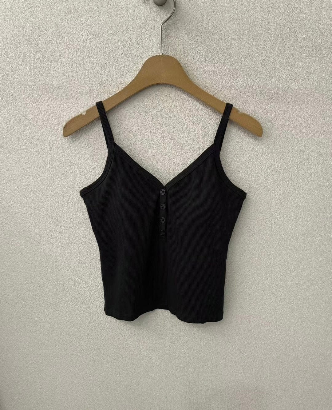 【✔️PAD｜鈕扣設計】V Neck Button Front Cami Padded Bra top