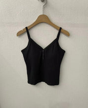 【✔️PAD｜鈕扣設計】V Neck Button Front Cami Padded Bra top
