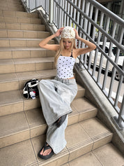 Bichan Strapless Polka dot Top