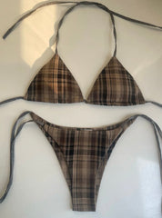 2-piece small checkered Bikini(with breast pads)