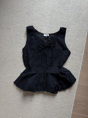 Parisian Ruffle-Hem Sleeveless Top