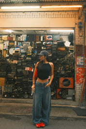 【人氣鉚釘彎刀牛仔褲】Viral Rivet Barrel Jeans