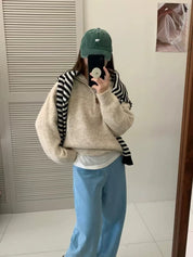 【🇰🇷韓國連線｜限時優惠價！】純色針織Half Zip Hoodies