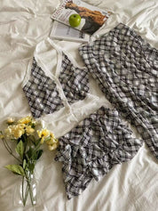 【復古美式女生必入】Button Front Checkered Halter Top