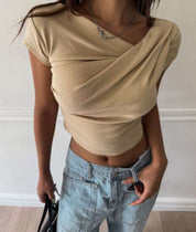 【Office必入款～】Basic Solid Single Shoulder Top