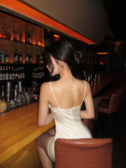 Champagne Ruched Bust dress