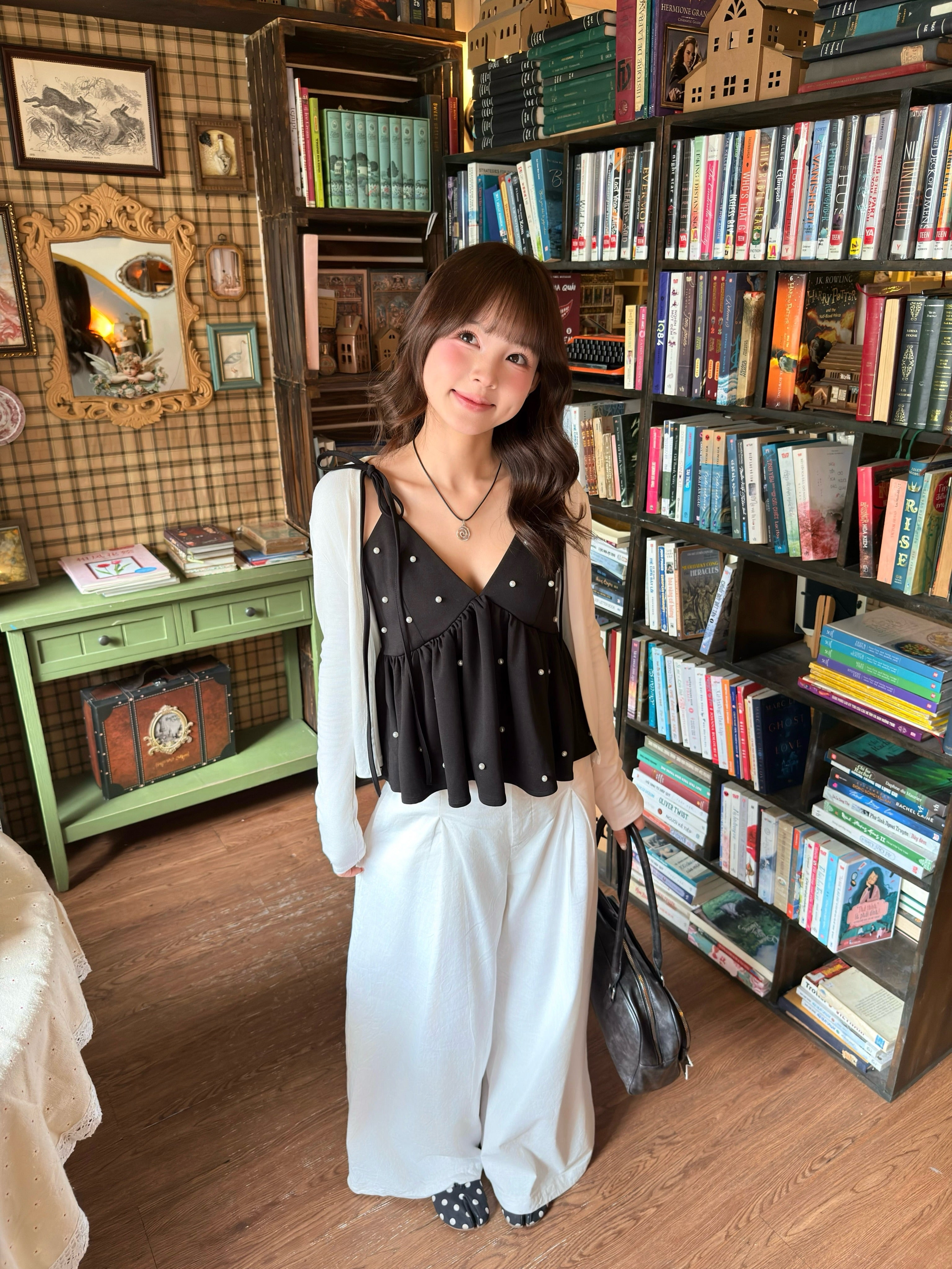 Starlight Pearl V-neck Top