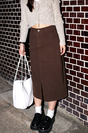 Mavis Solid Brown Skirt