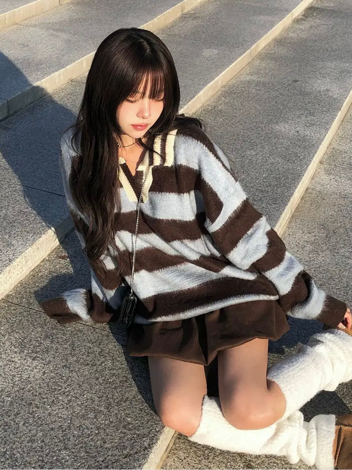 【人氣大熱產品🔥】Striped Polo Oversized Cardigan