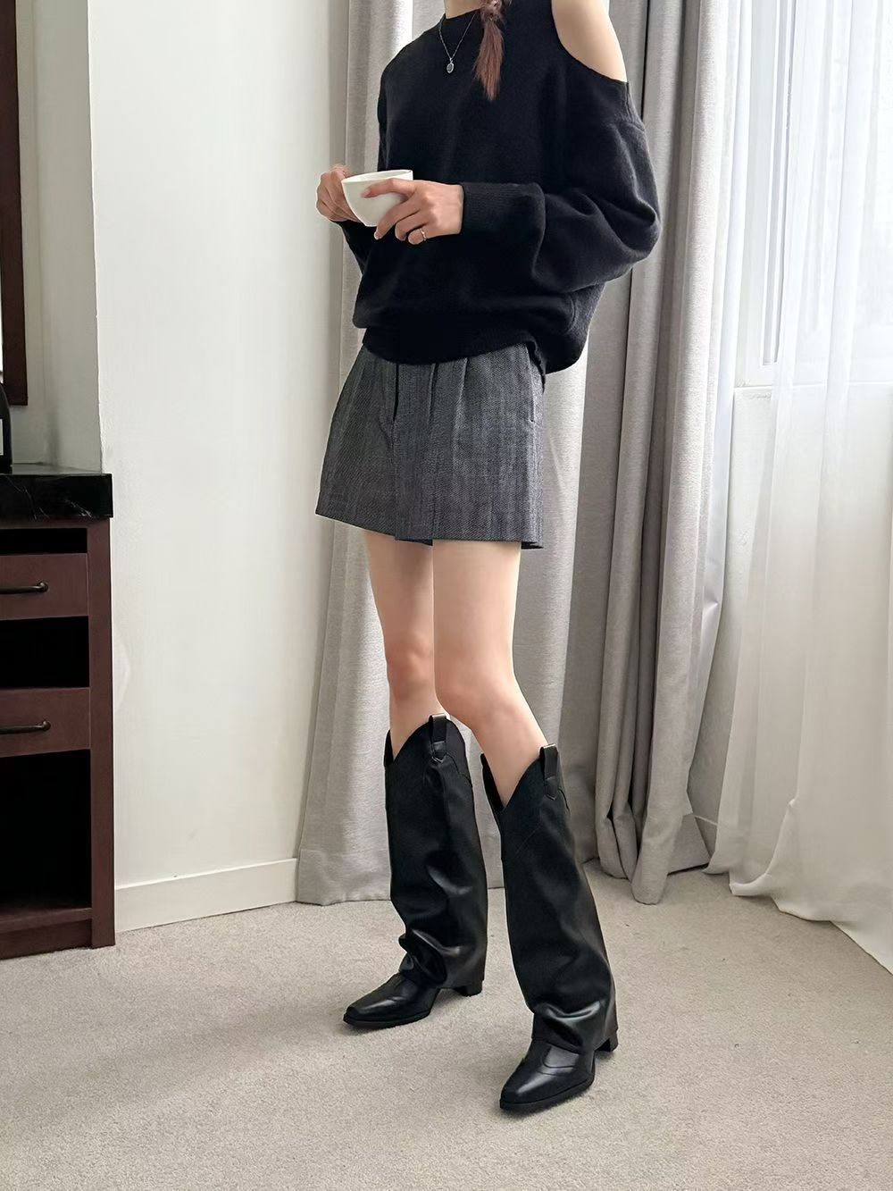 【2025大熱！】 Leather Western Boots