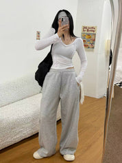 【$99系列｜型格v領打底】Basic Solid Single V Neck Long Sleeve Top