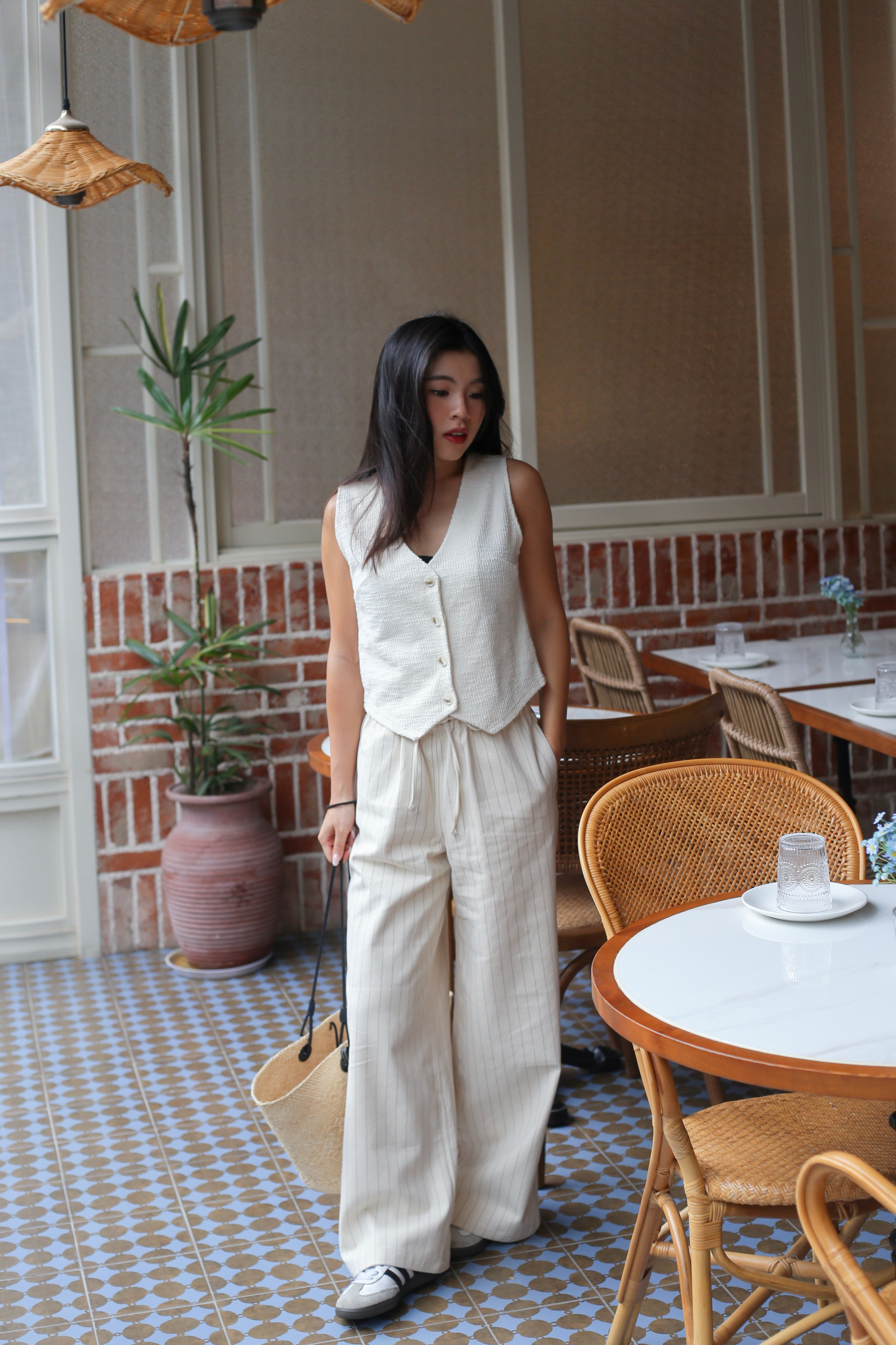 【顯腳長！知性直腳細條紋長褲】Striped Cozy Pants