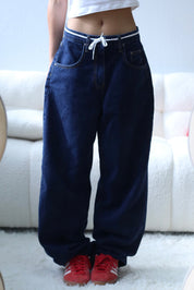 【原色彎刀牛仔褲】Classical Blue Barrel Jeans