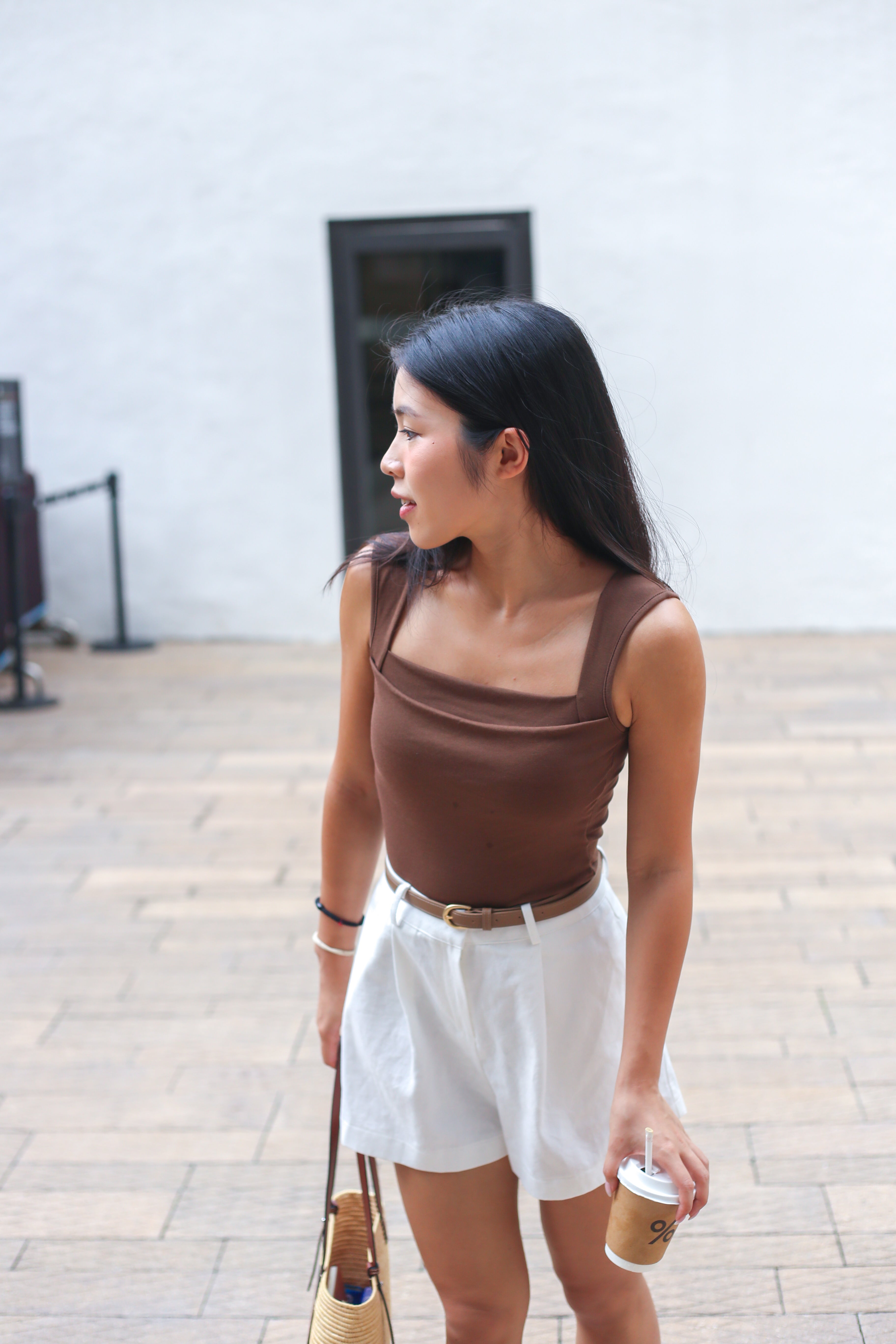 【✔️PAD｜方領皺褶設計】Ruched Bust Squared Neck Padded Bra Top