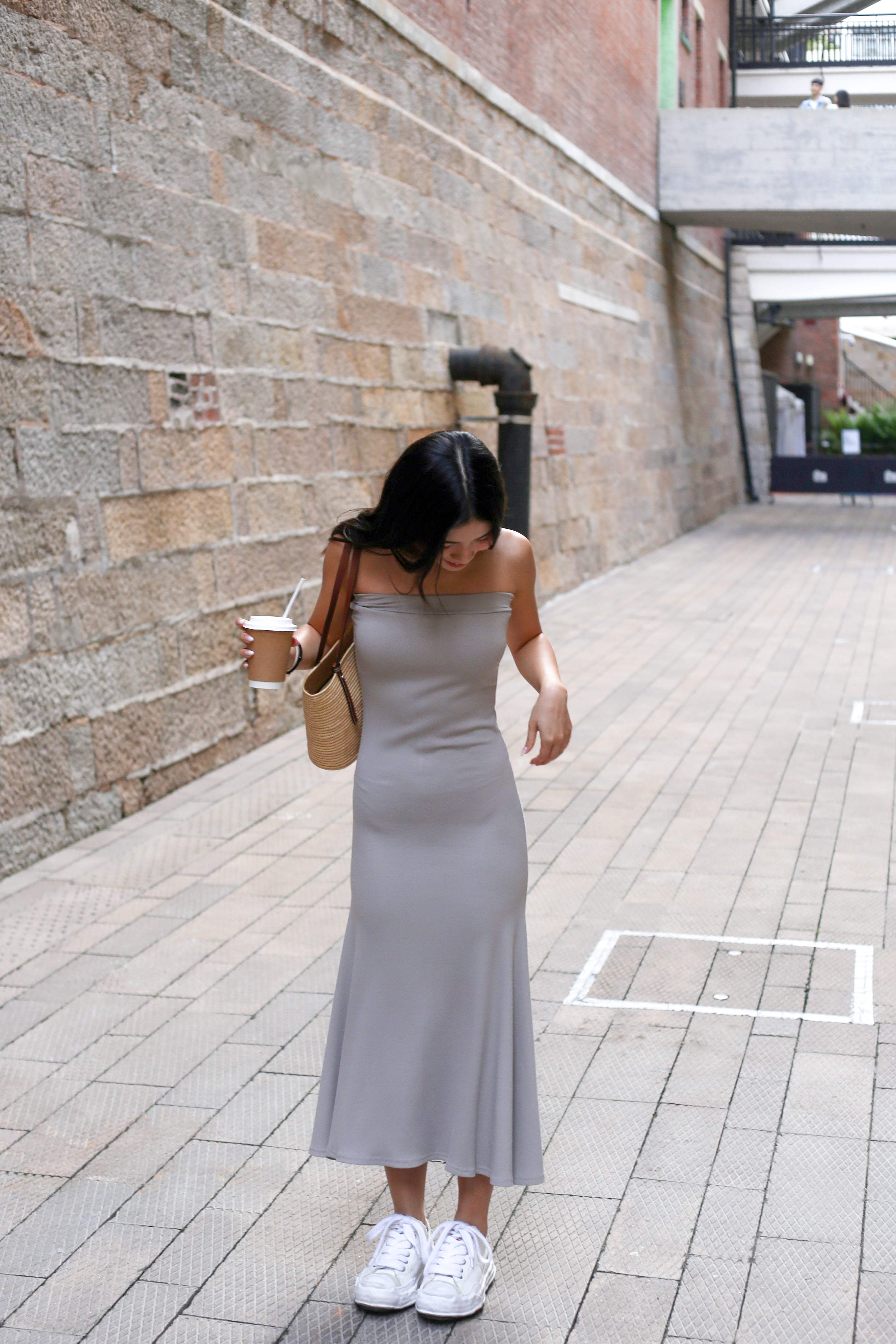 【✔️PAD｜魚尾裙設計】Basic Solid Padded Tube Mermaid Dress