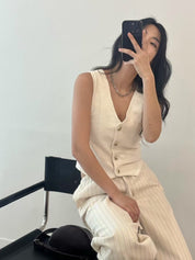 【Old Money知性感背心】Old Money Button Front Vest