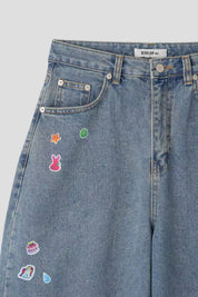【大熱彎刀褲❤️‍🔥】Patches Barrel Jeans