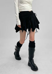 Irregular Tied Short Skirt