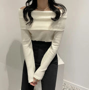 Long Sleeve Off Shoulder Solid Top