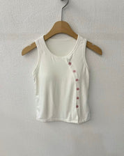 【✔️PAD｜鈕扣設計】Solid Button Padded Tank Top