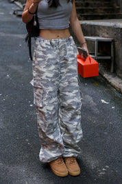 【超好襯迷彩款！】Camo Wide Leg Cargo Pants