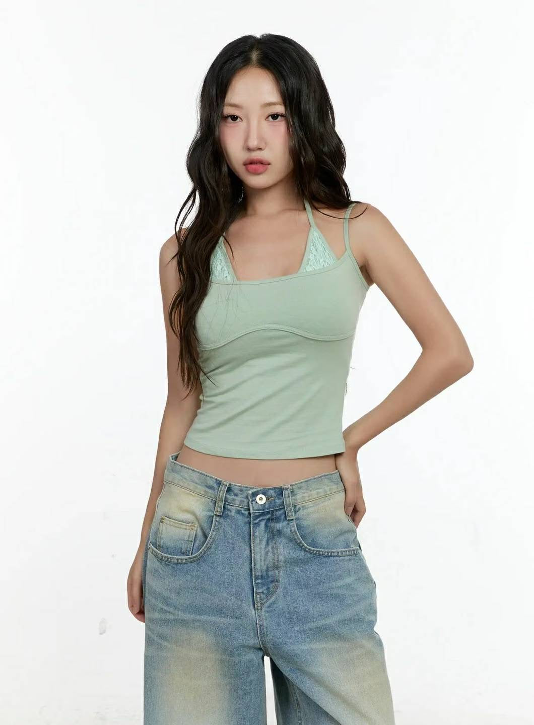 【假兩件laces背心🎶】Double Layered Lace Cami Top
