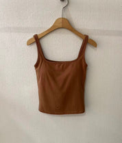 【✔️PAD｜打底必備】Basic Solid U Neck Padded Bra Top