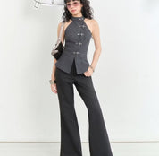 Neo-chinese Buckled Halter Top