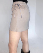 Drawstring Solid Mini Skirt