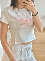 #T169 Ribbon Toast Crop Top