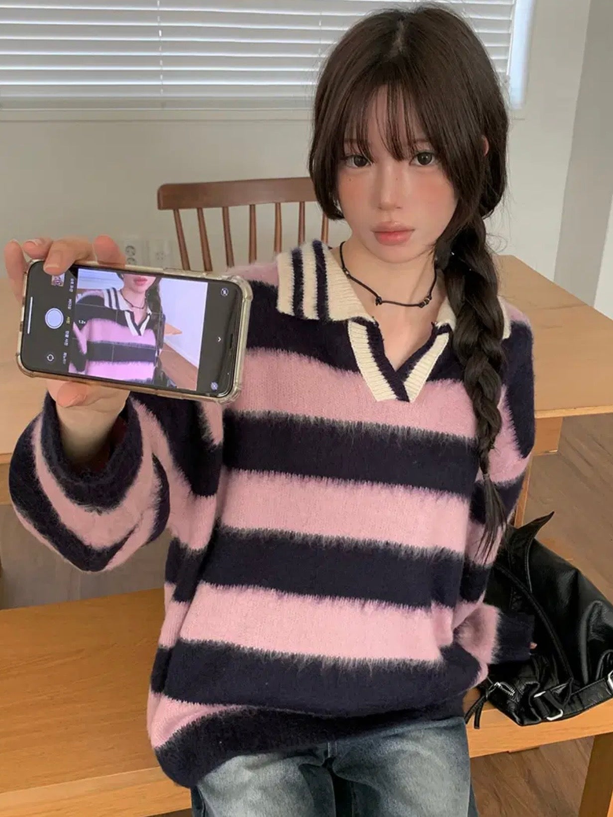 【人氣大熱產品🔥】Striped Polo Oversized Cardigan