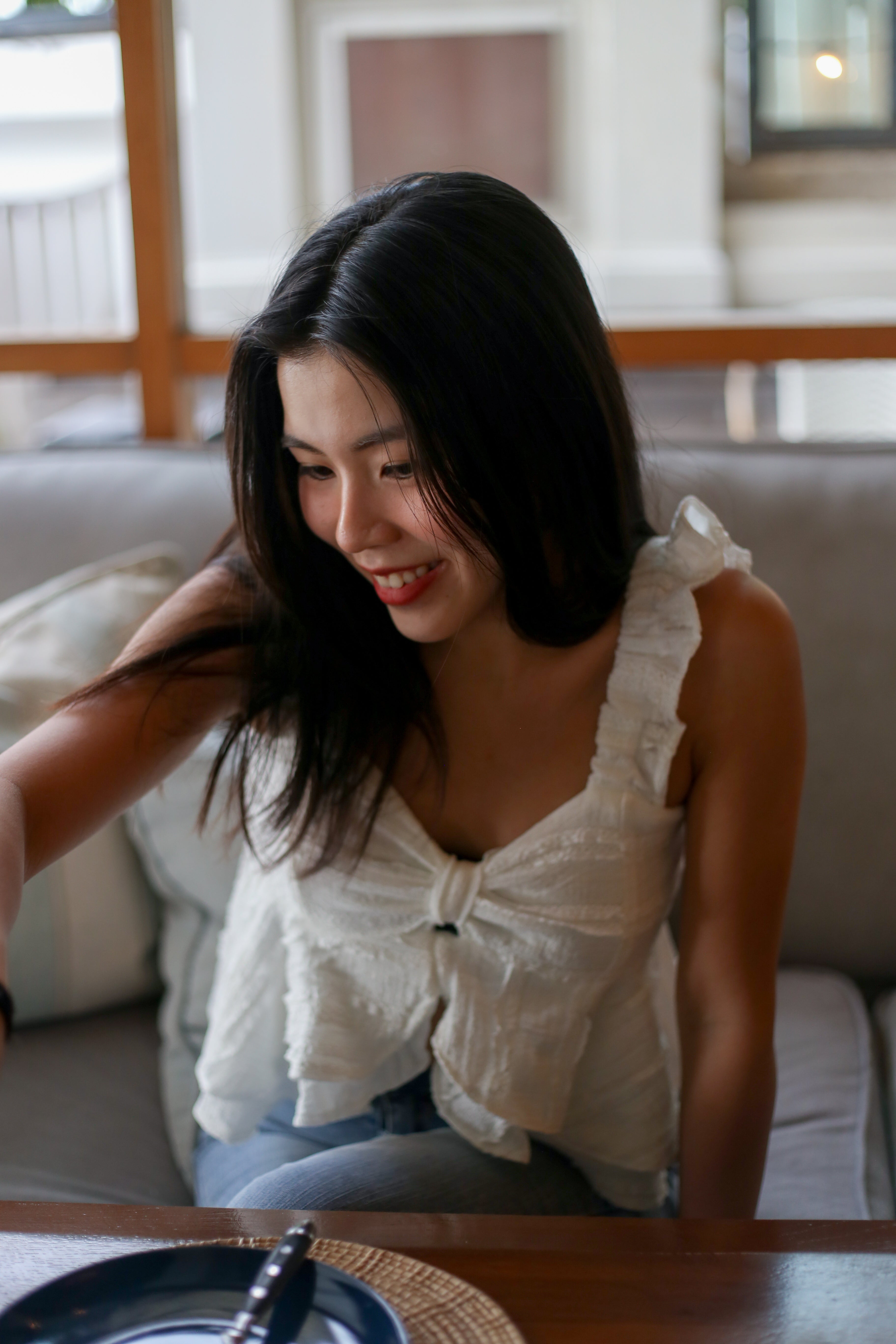 #T243【一起渡假吧! 】Ruffle Strap Crop Cami Top