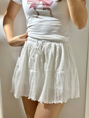 【春夏必備短裙！】Solid Ruffle Mini Skirt