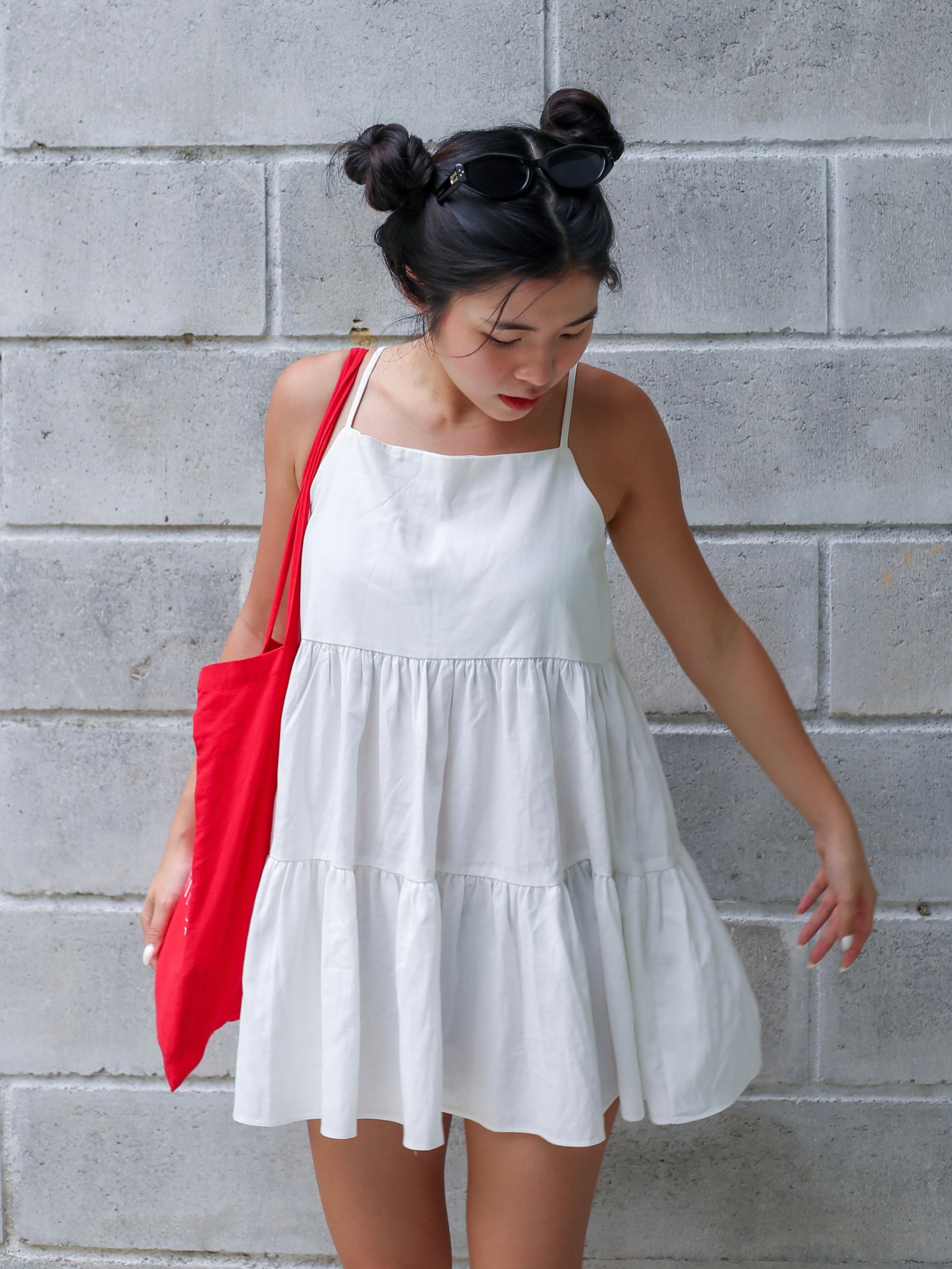 【背心蛋糕裙】Solid Ruffle Cami Mini Dress