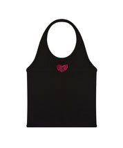 LUV IS TRUE SU LOGO HALTER NECK TOP