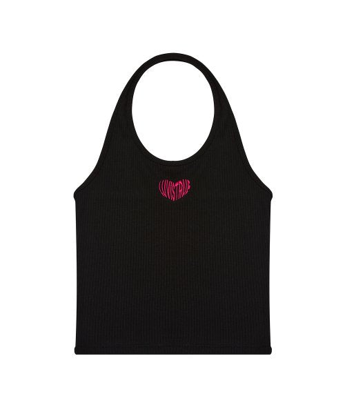 LUV IS TRUE SU LOGO HALTER NECK TOP