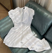 SYO deep cut white dress