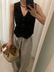 【Old Money知性感背心】Old Money Button Front Vest