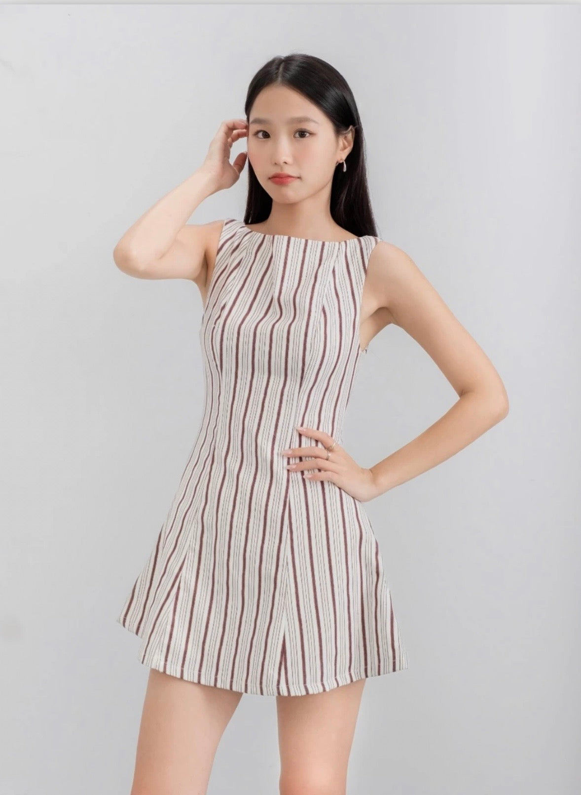 【🇻🇳越南連線】Striped Boat Neck Mini Dress