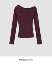 【衣櫃必備系列✨】Basic Striped Single Shoulder Top