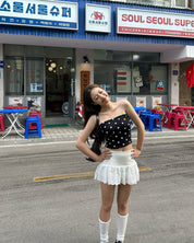 Bichan Strapless Polka dot Top