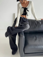 【可愛百搭針織衫💖】Double Ribbon Solid Cardigan