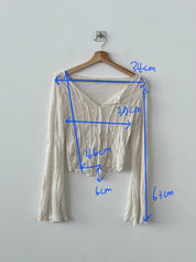 【直紋質感薄長袖🎐】Textured See Through Top