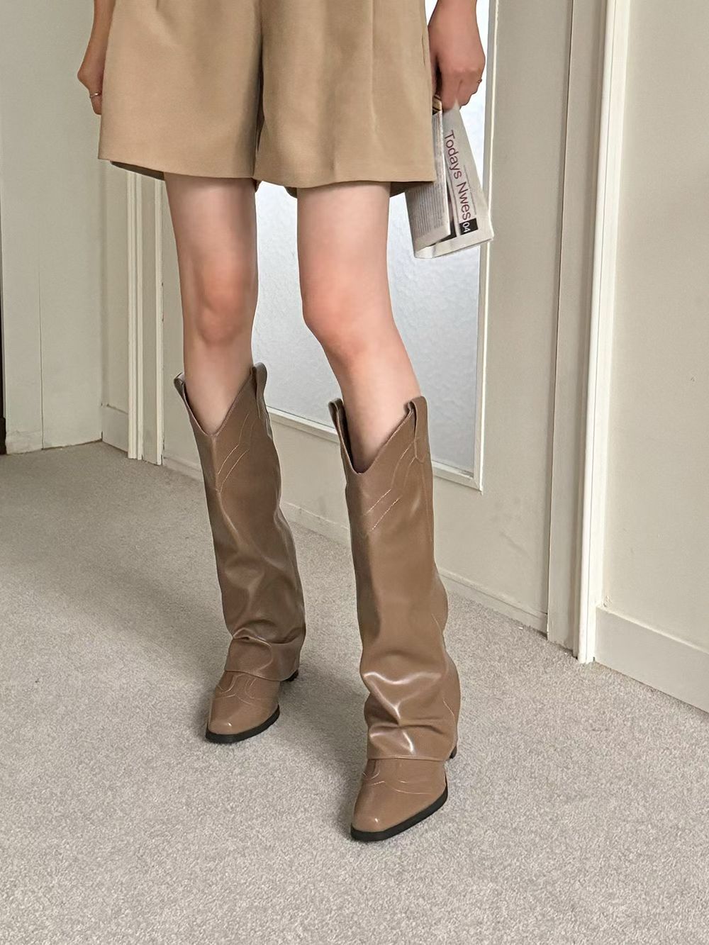 【2025大熱！】 Leather Western Boots