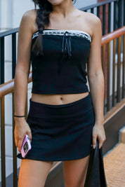 【美式復古低腰裙褲】Basic Solid Low Waist Skort