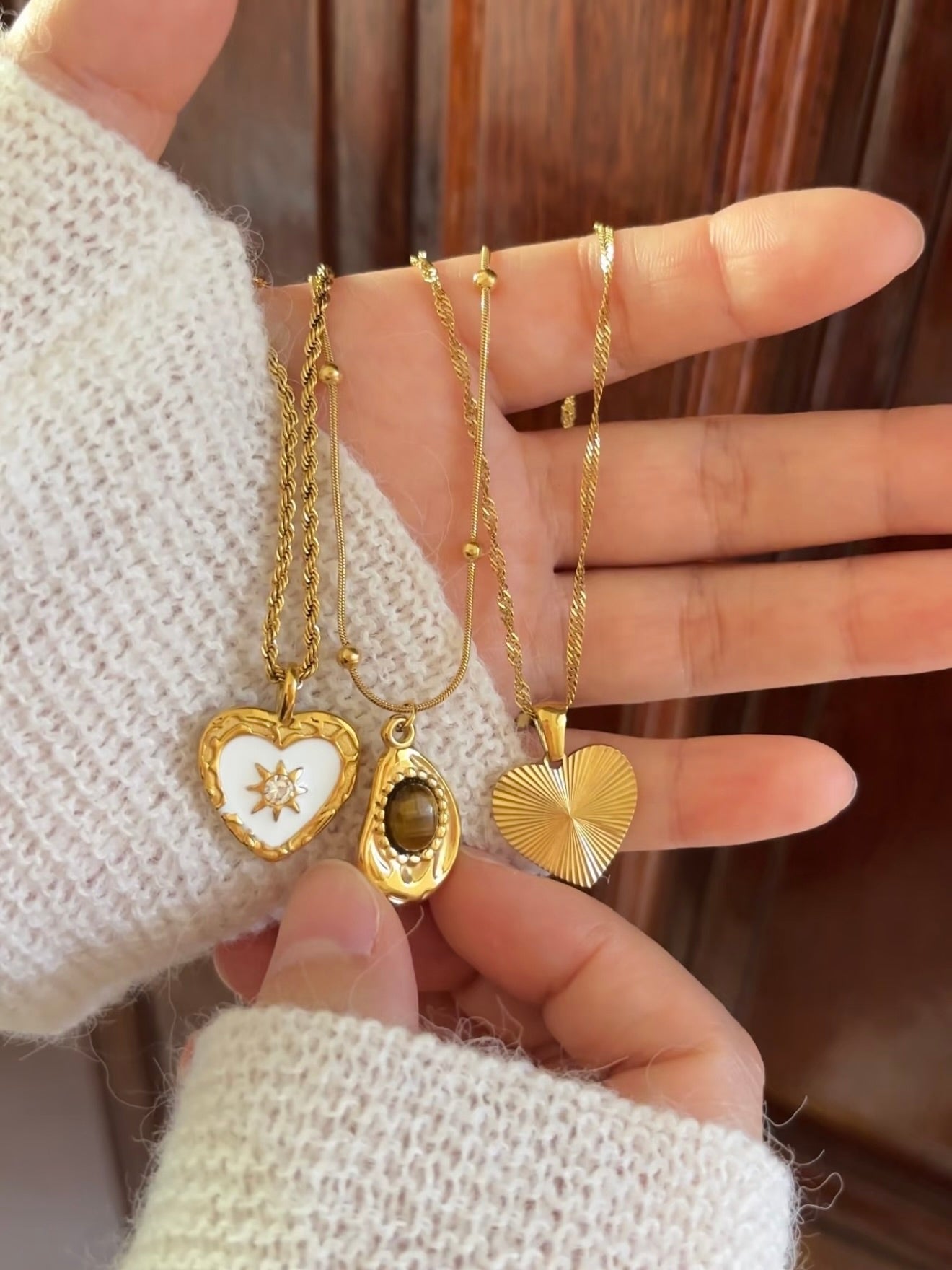 鈦鋼材質！Heart Charms Necklace